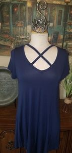 Criss Cross Navy Blue top